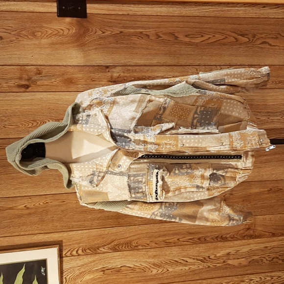 POL Jackets & Blazers - POL Cotton and Thermal Paisley-Printed Hooded Jacket (L)